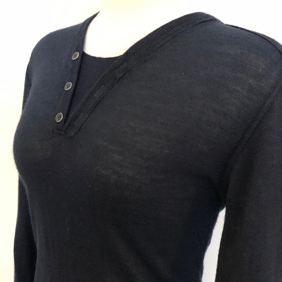 Navy Wool-Blend Lightweight Guess Sweater - Picture 5 of 12